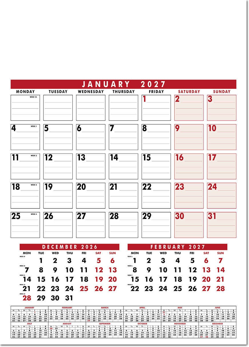 Extra Large Wire Bound Calendar