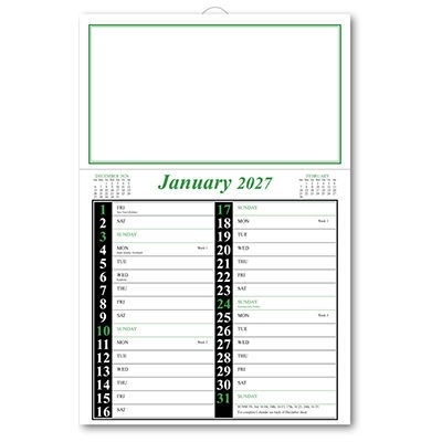 Appointment Memo Calendar - Green and Black