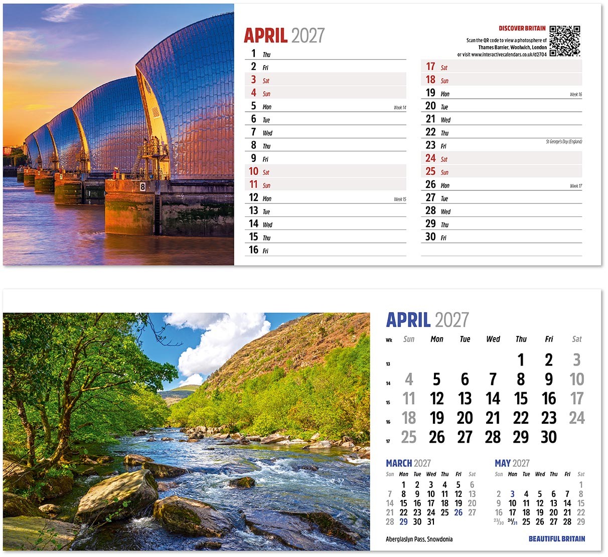 Discover Beautiful Britain Desk Calendar