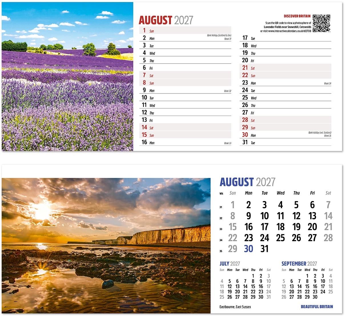 Discover Beautiful Britain Desk Calendar