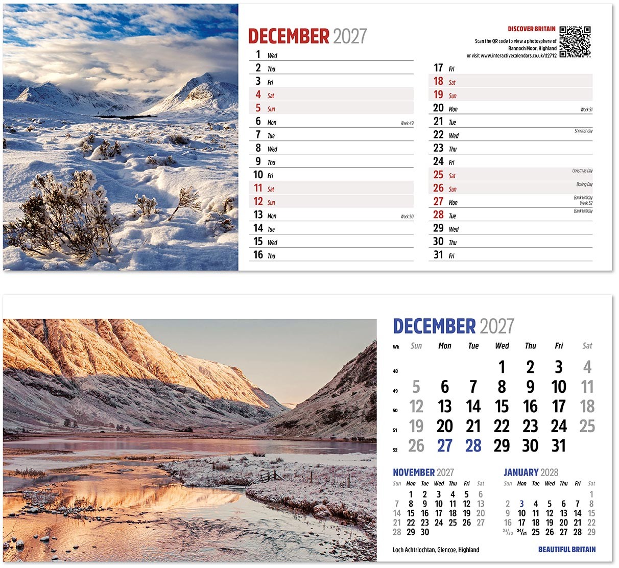 Discover Beautiful Britain Desk Calendar