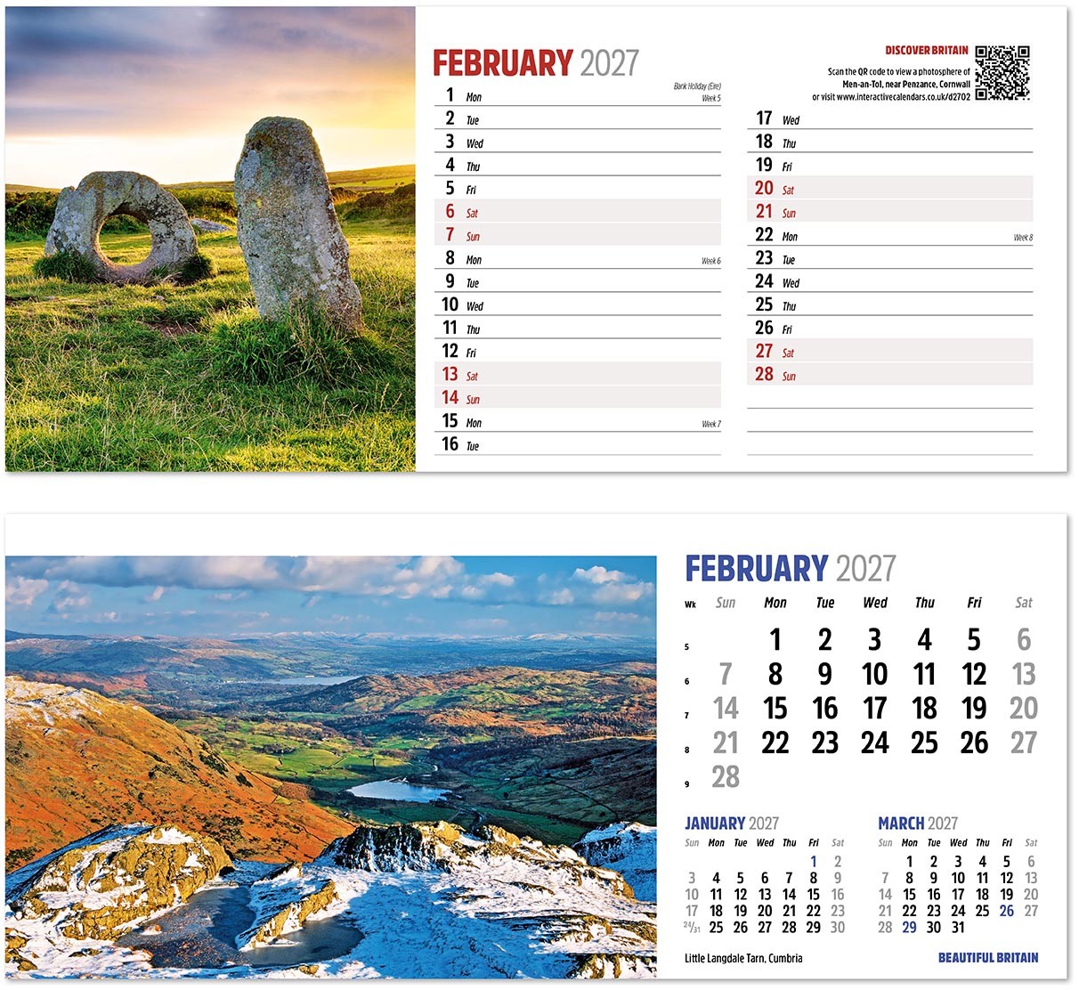Discover Beautiful Britain Desk Calendar