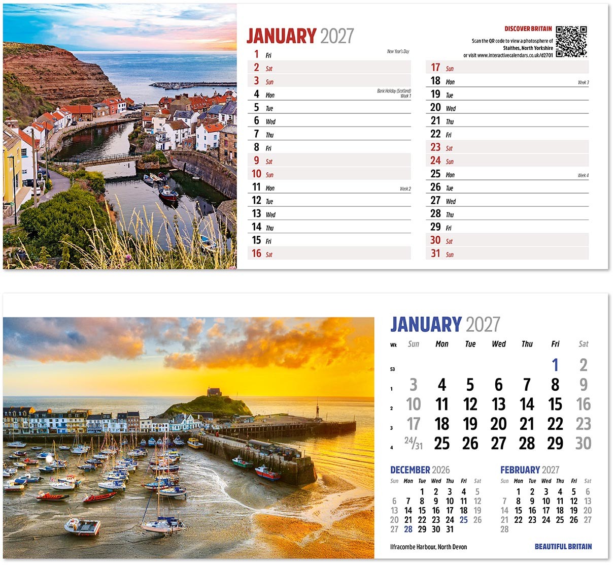 Discover Beautiful Britain Desk Calendar