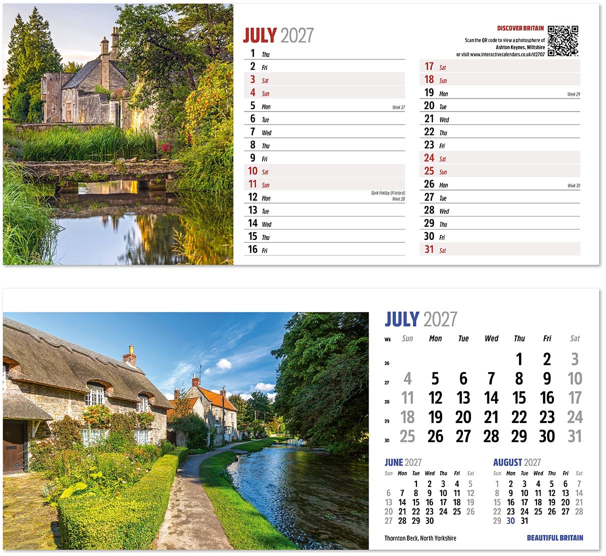 Discover Beautiful Britain Desk Calendar