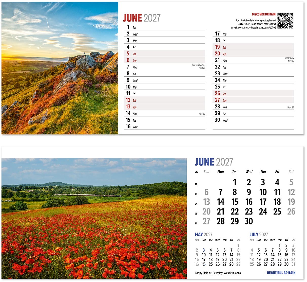 Discover Beautiful Britain Desk Calendar