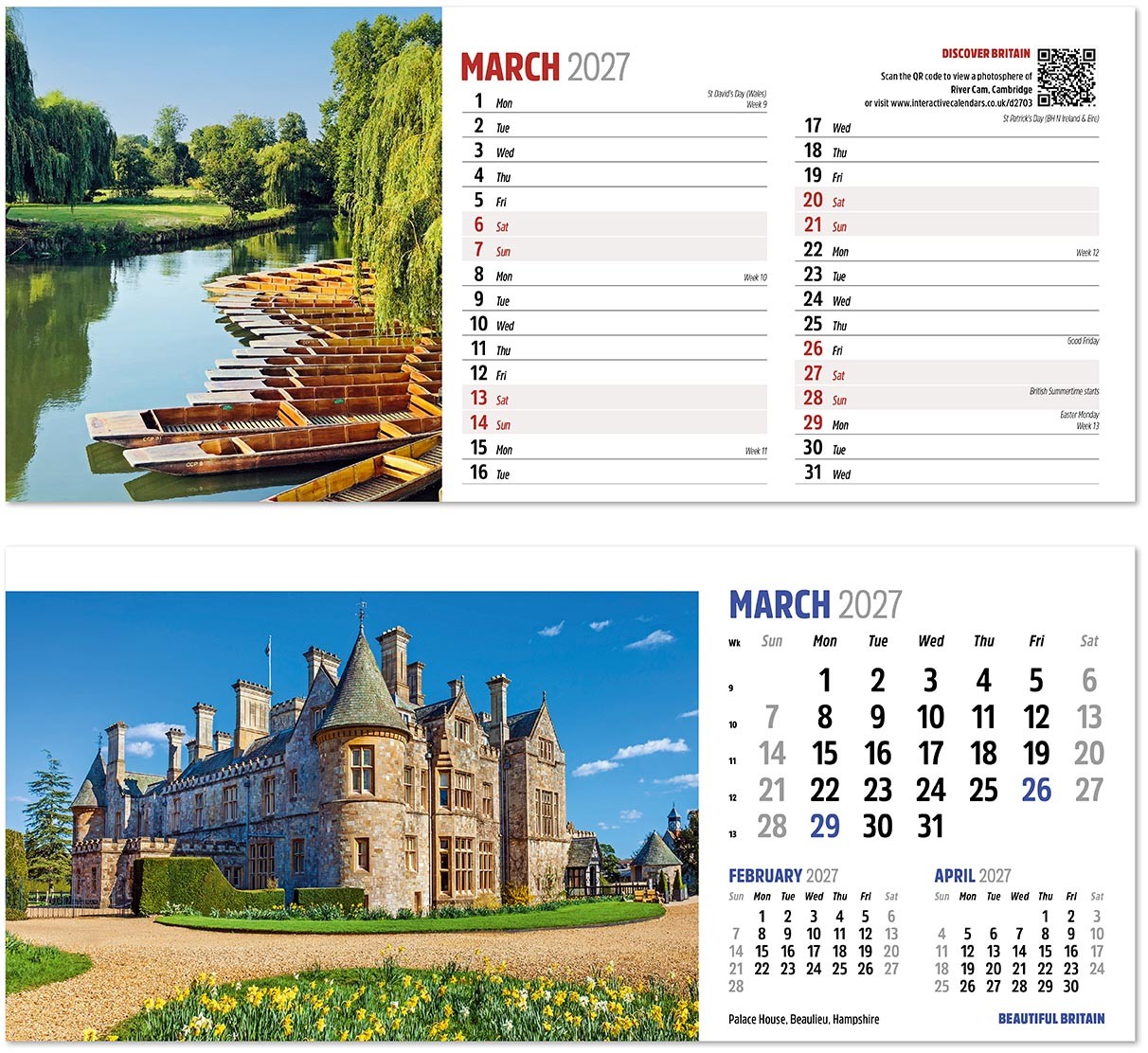Discover Beautiful Britain Desk Calendar