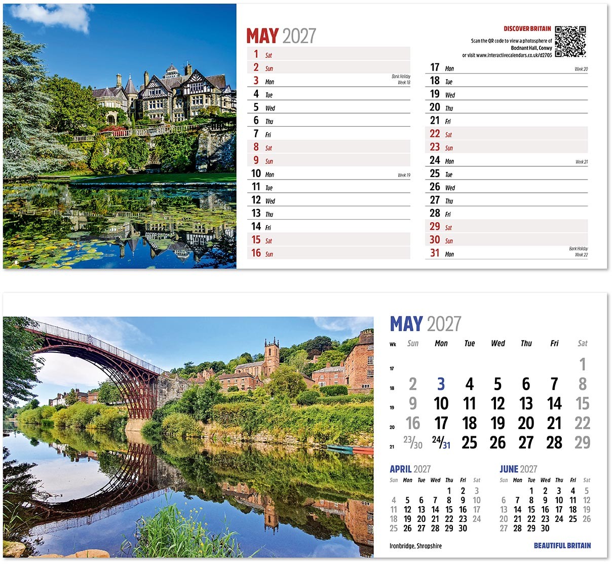 Discover Beautiful Britain Desk Calendar