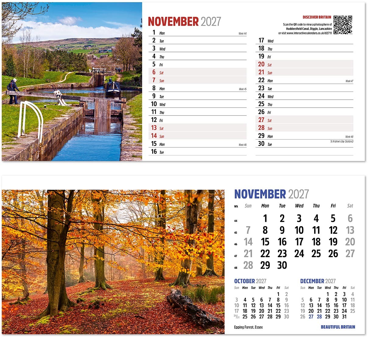 Discover Beautiful Britain Desk Calendar