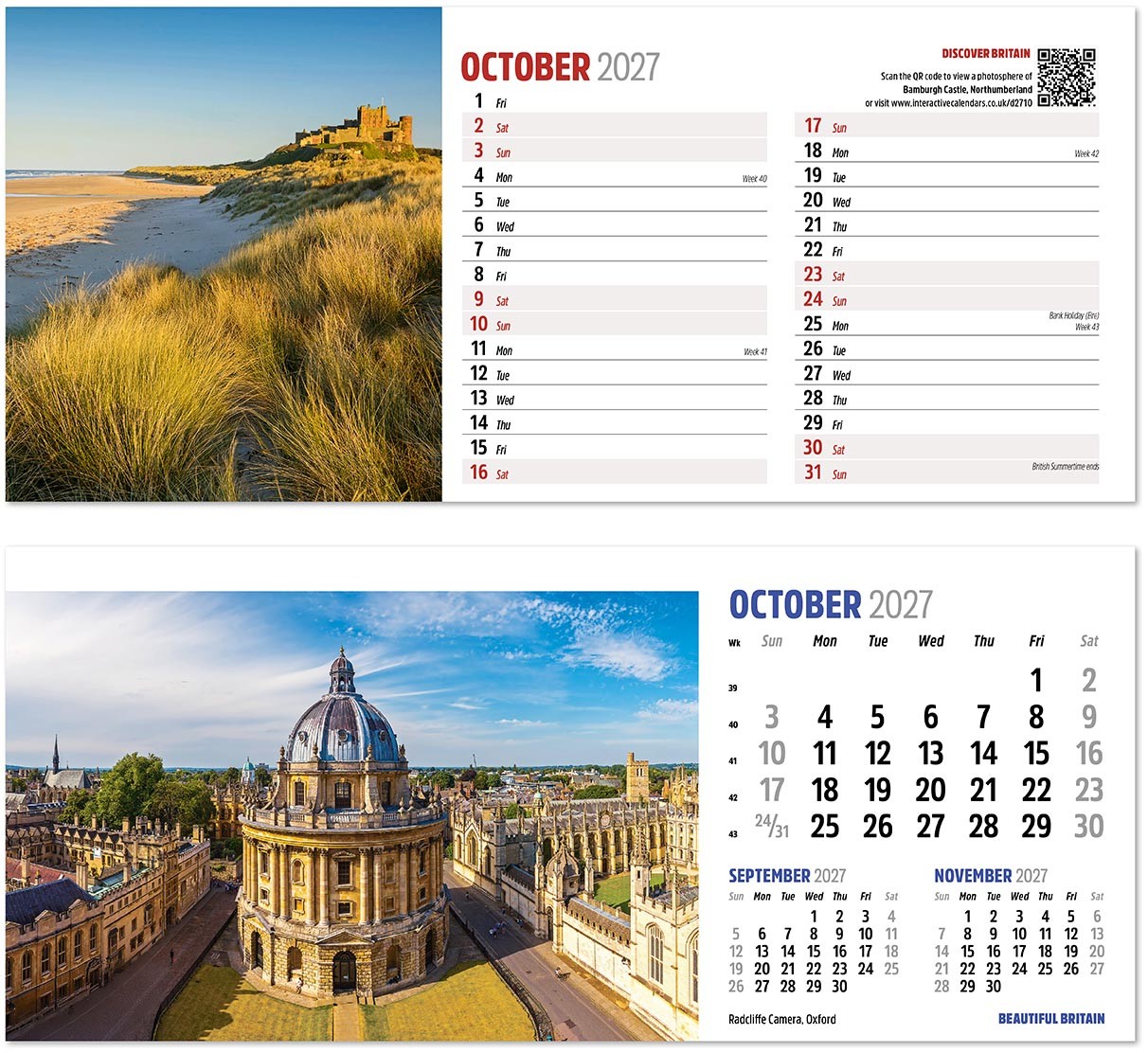 Discover Beautiful Britain Desk Calendar