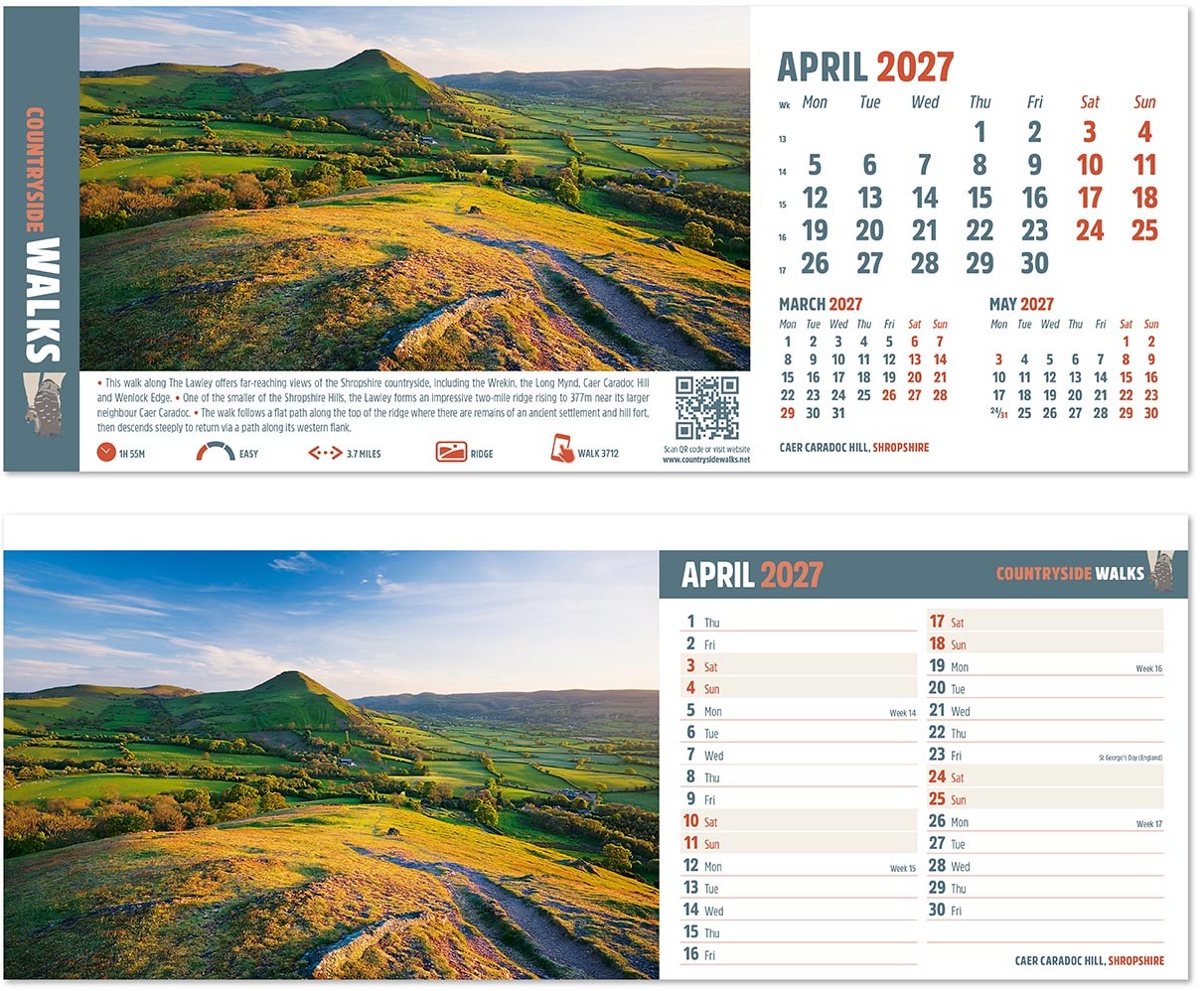 Countryside Walks Task Station Desk Calendar