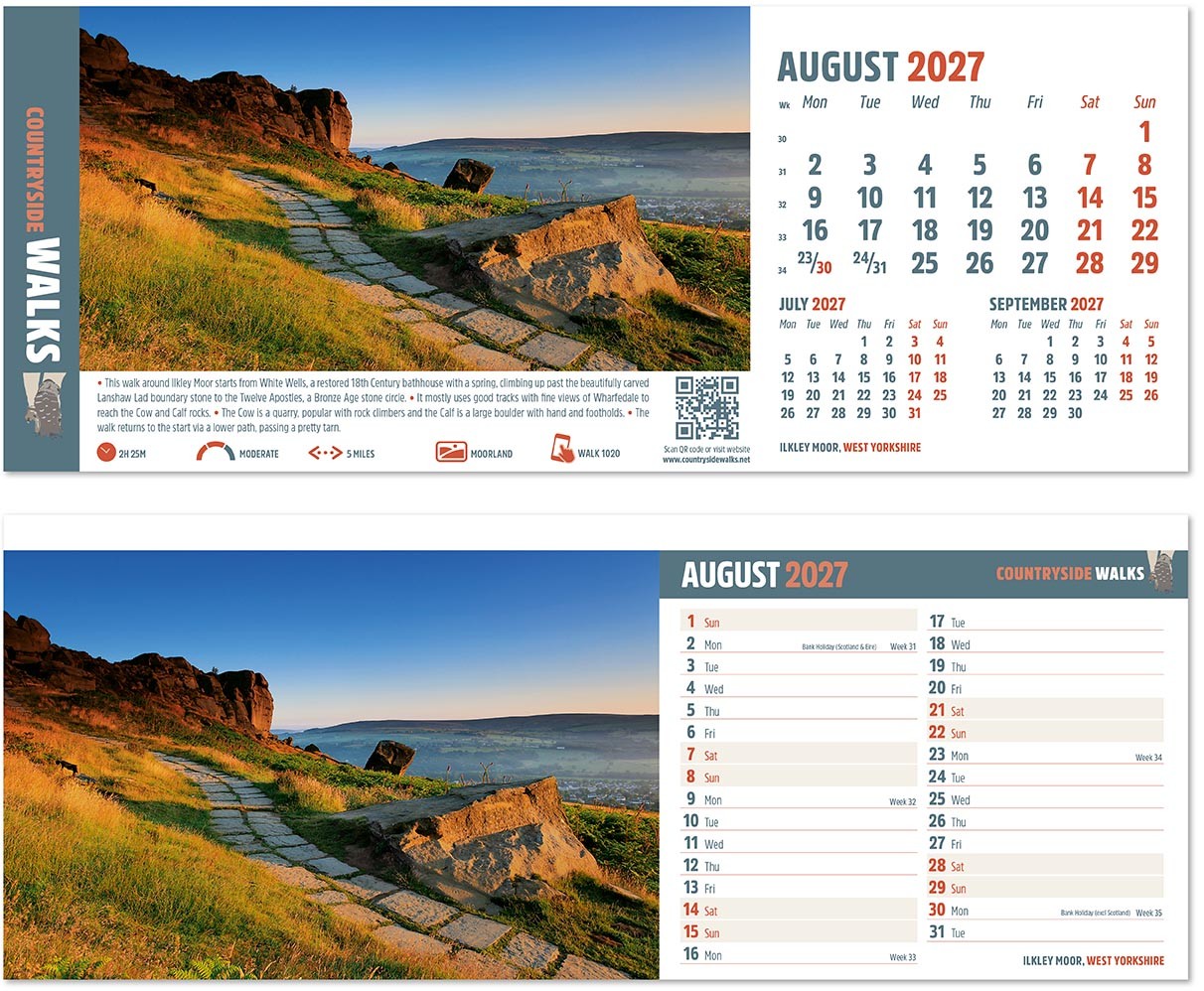 Countryside Walks Task Station Desk Calendar