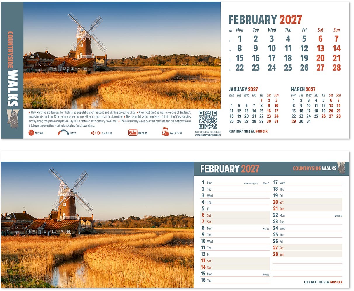 Countryside Walks Task Station Desk Calendar