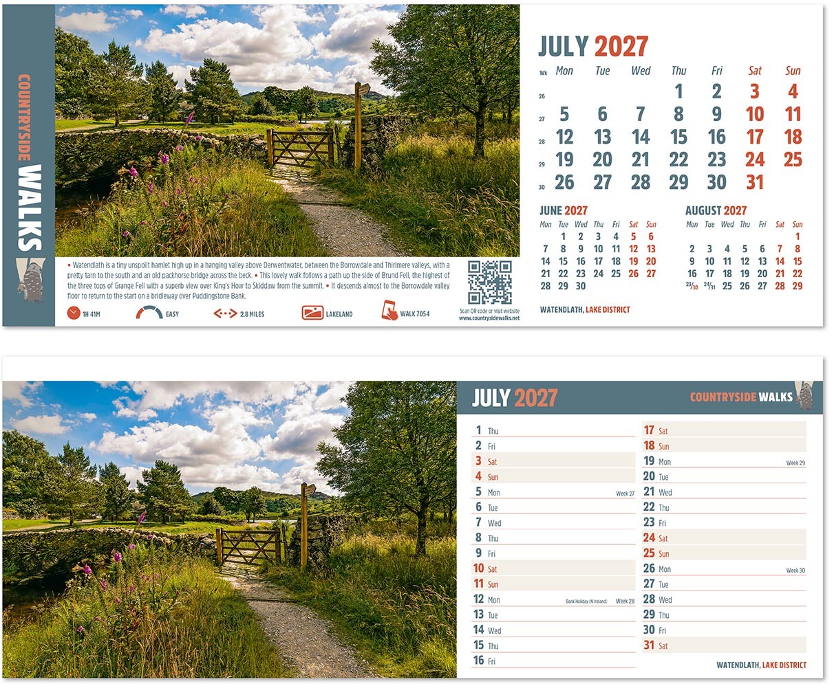 Countryside Walks Task Station Desk Calendar