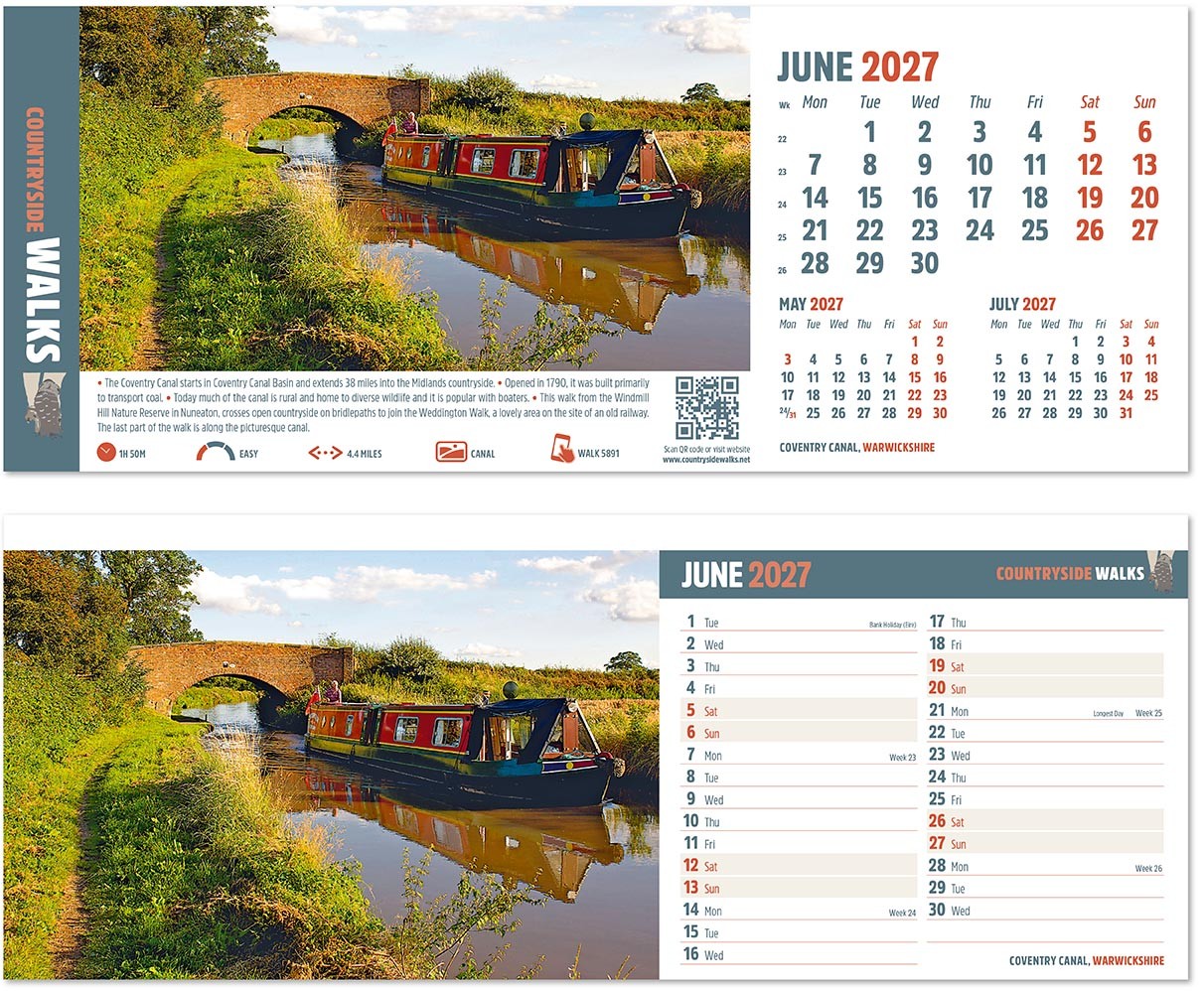 Countryside Walks Task Station Desk Calendar