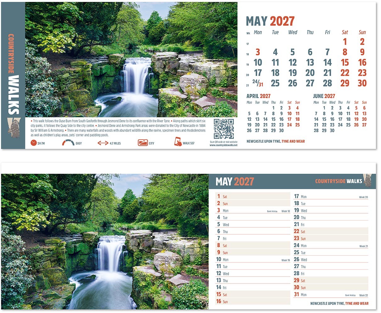 Countryside Walks Task Station Desk Calendar
