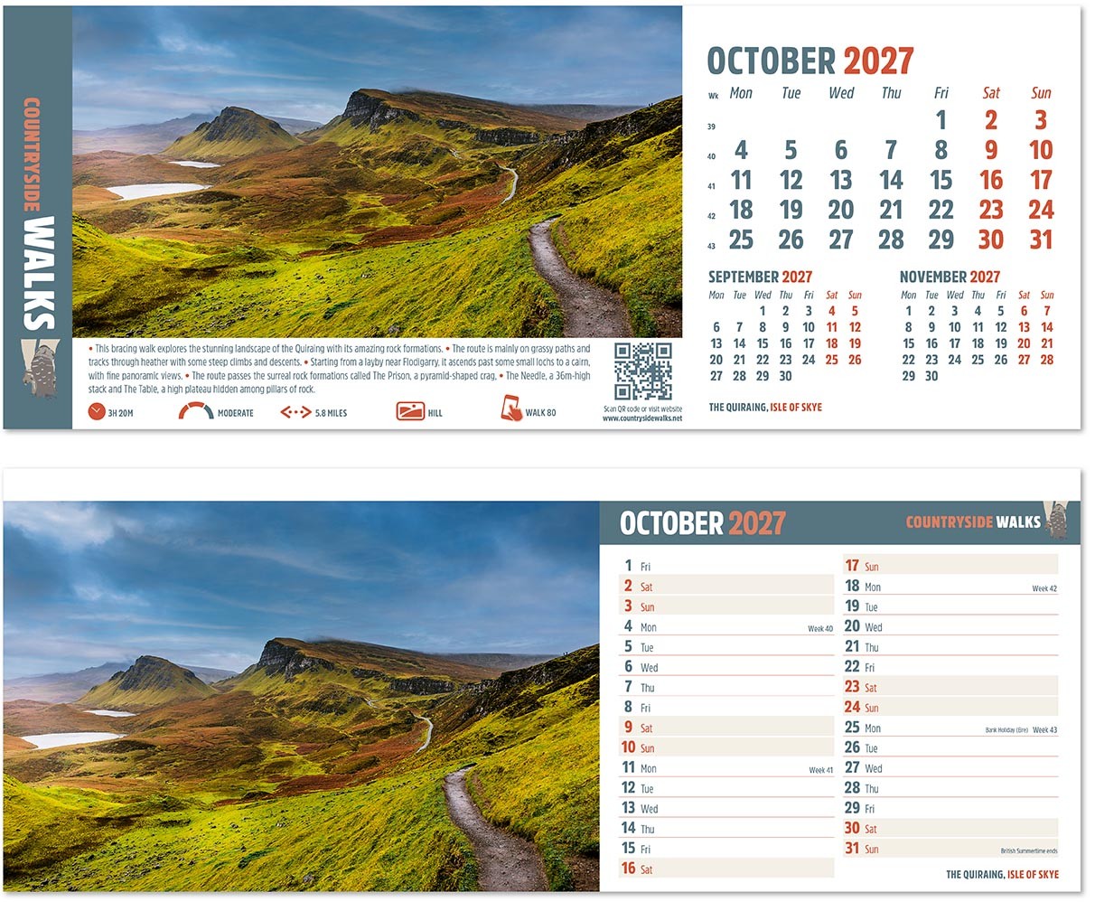 Countryside Walks Task Station Desk Calendar