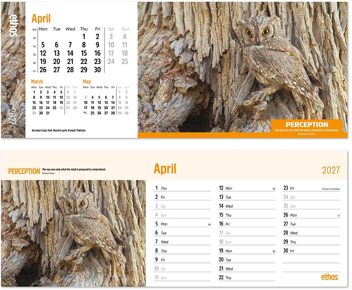 Ethos Premium Lined Easel Desk Calendar