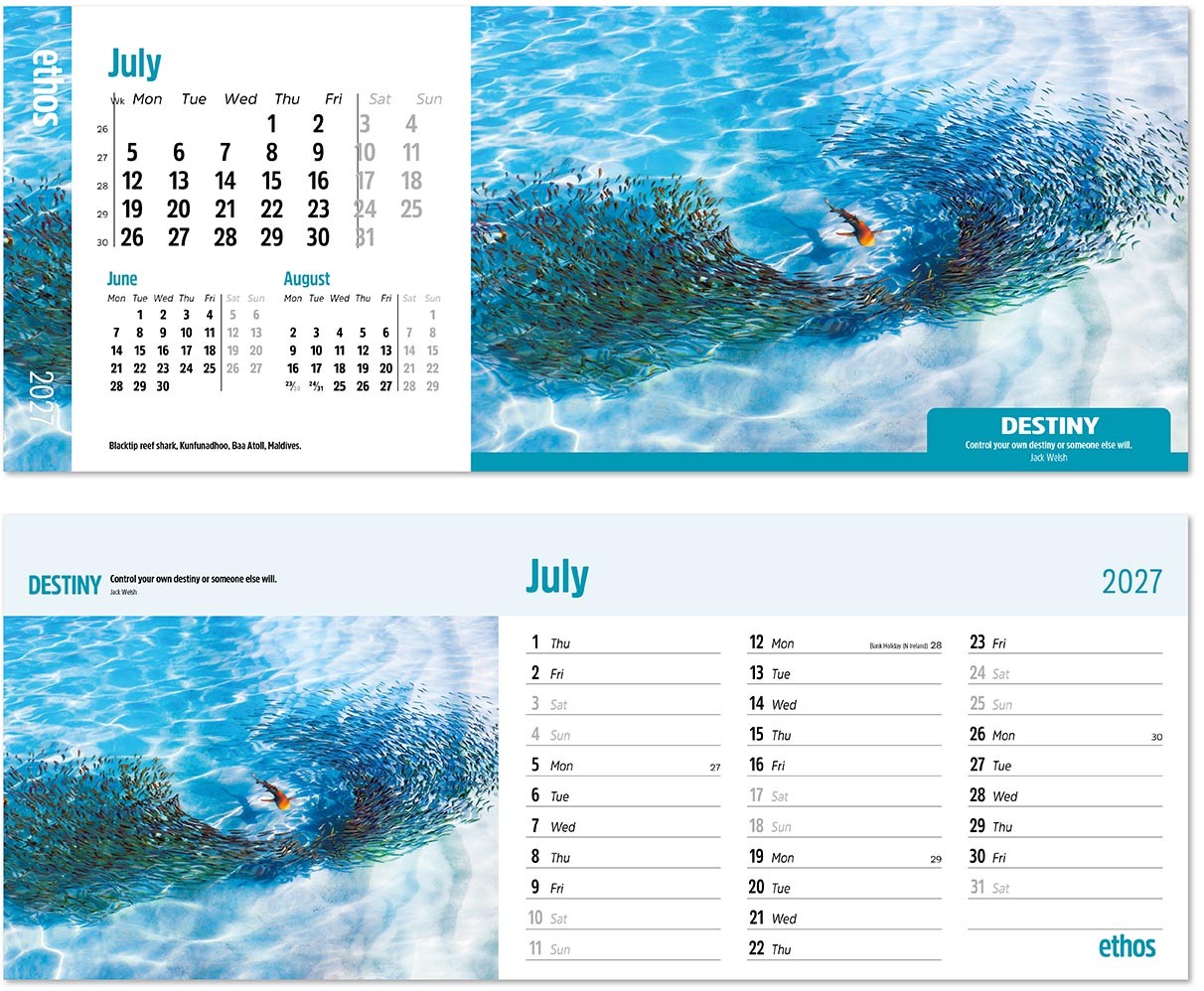 Ethos Premium Lined Easel Desk Calendar