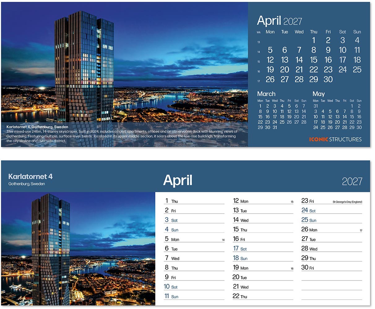 Iconic Structures Desk Calendar