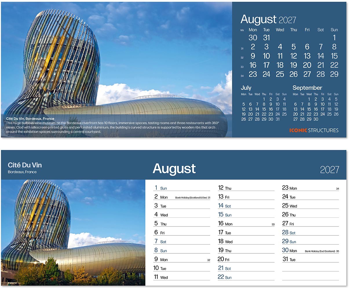 Iconic Structures Desk Calendar