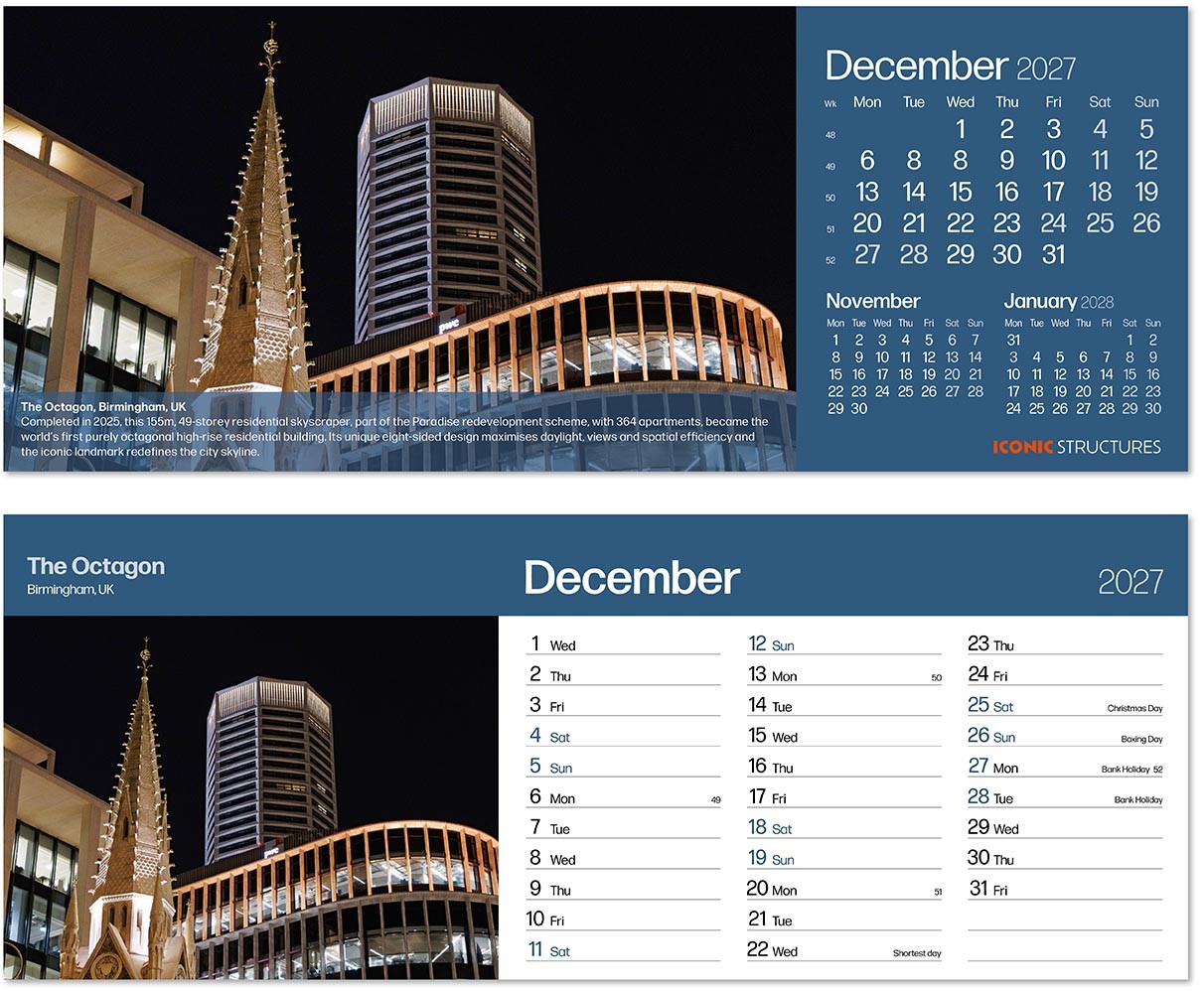 Iconic Structures Desk Calendar