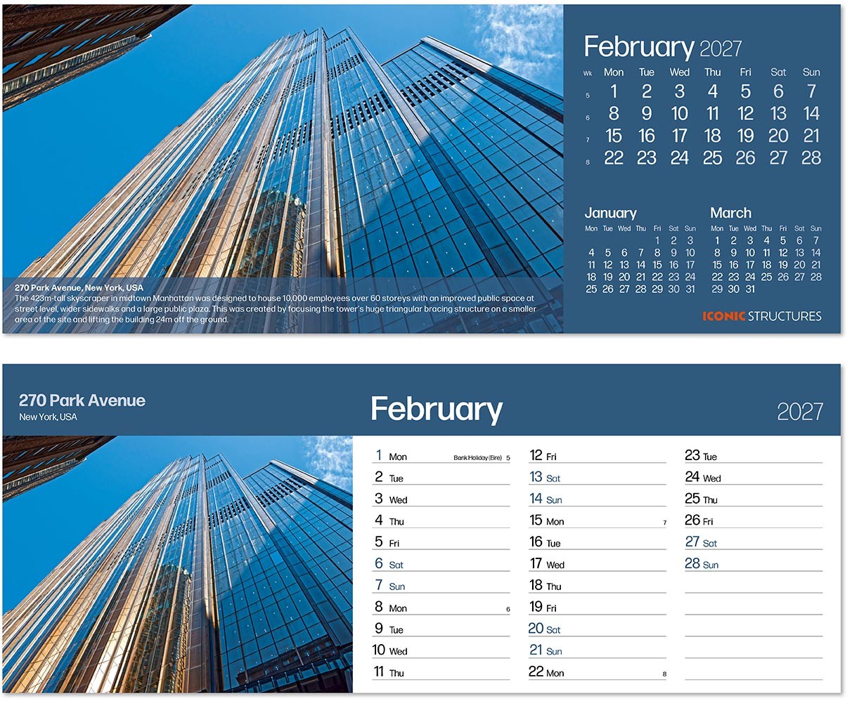 Iconic Structures Desk Calendar