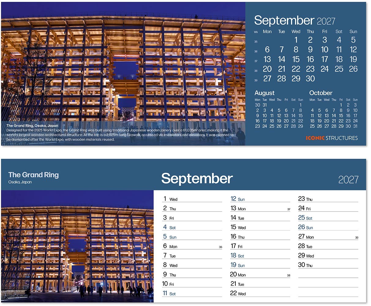 Iconic Structures Desk Calendar