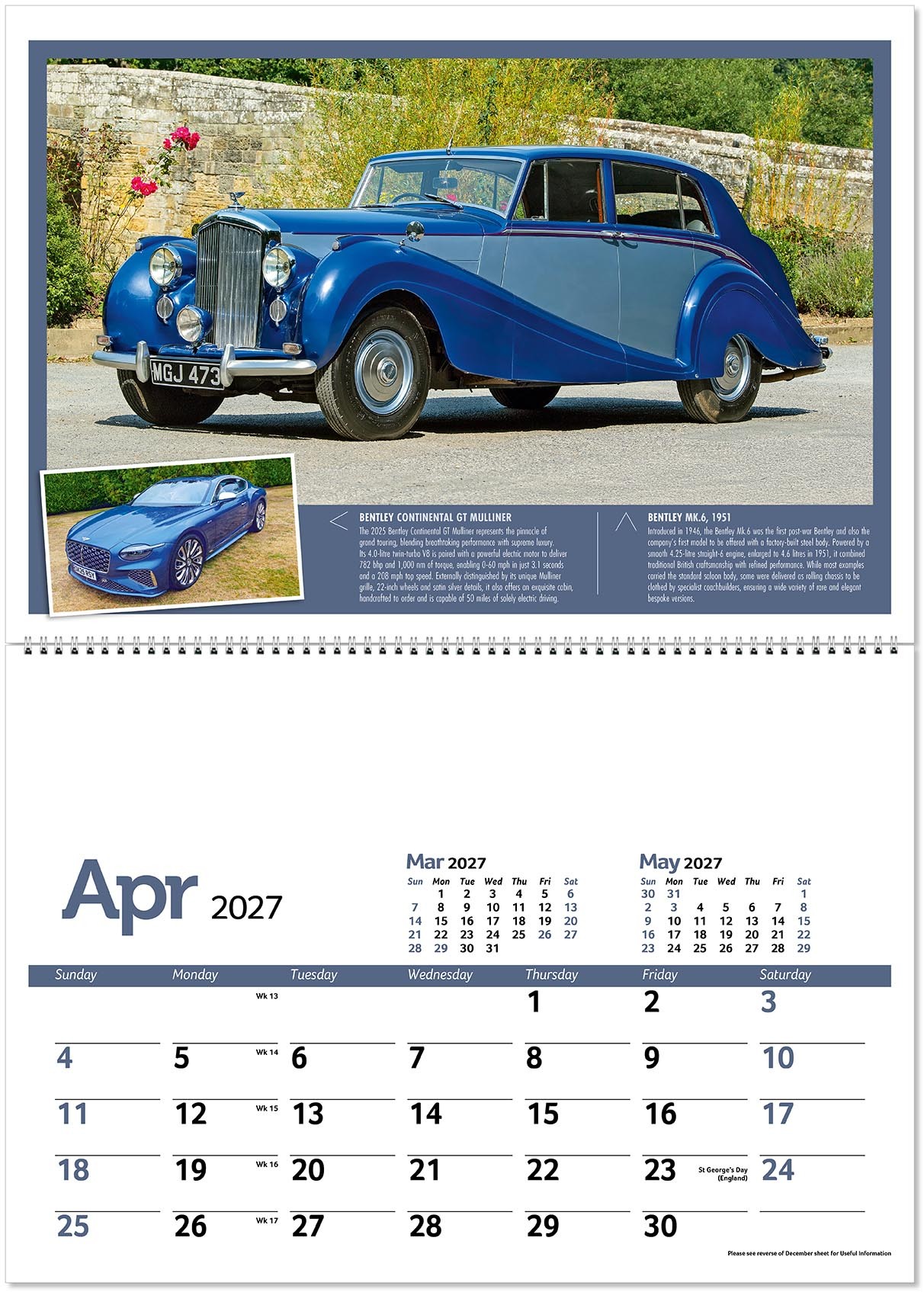 Classic Marques Past and Present Postage Saver Calendar