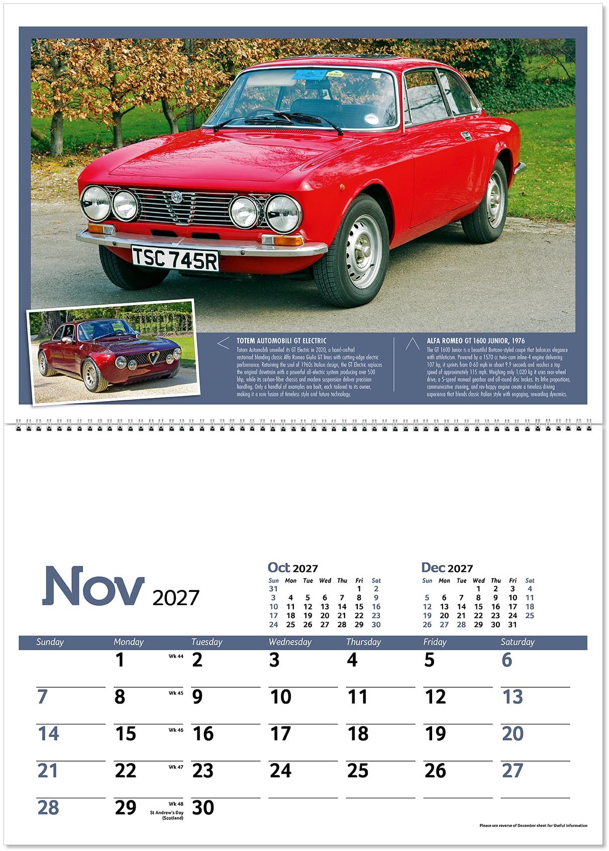 Classic Marques Past and Present Postage Saver Calendar