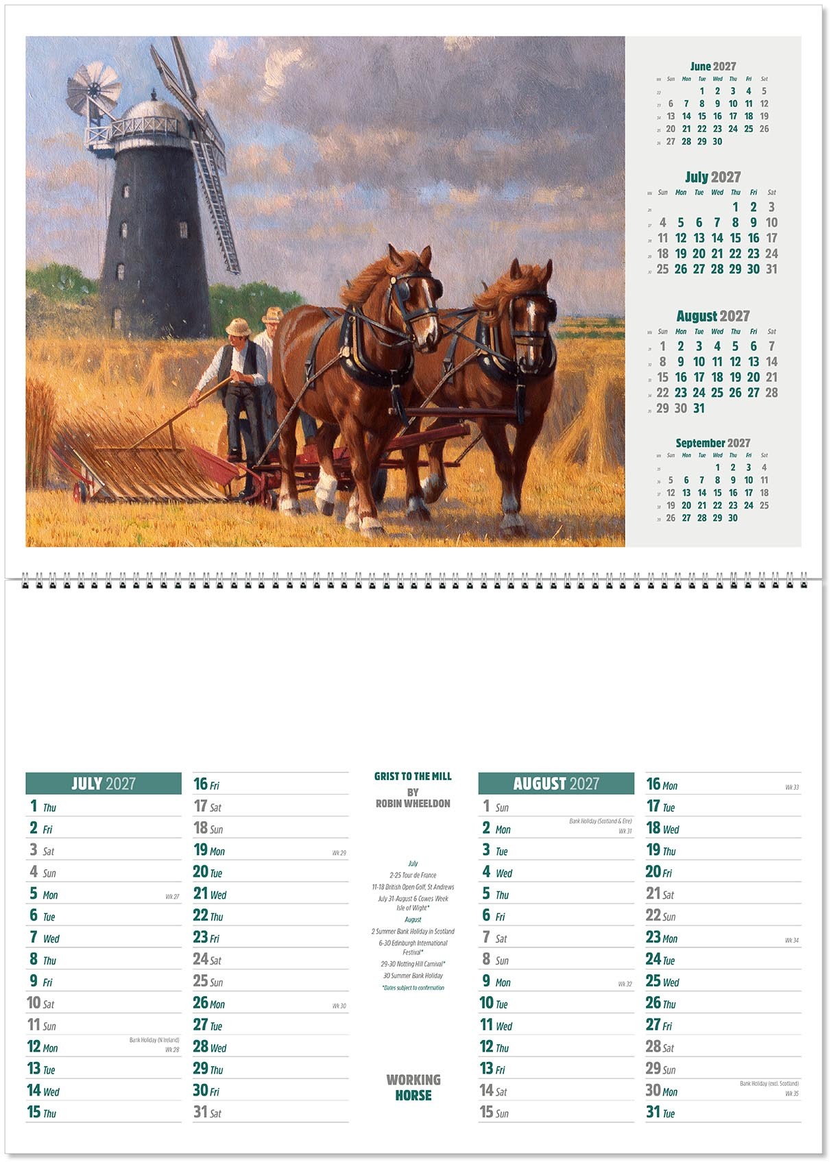 Working Horse Postage Saver Calendar