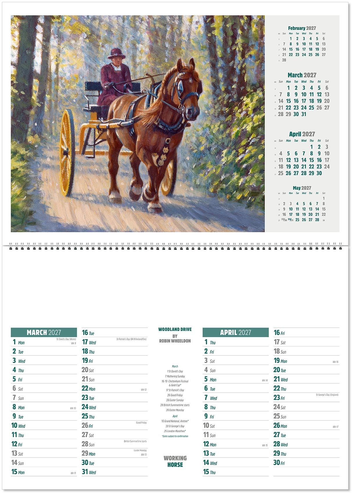 Working Horse Postage Saver Calendar