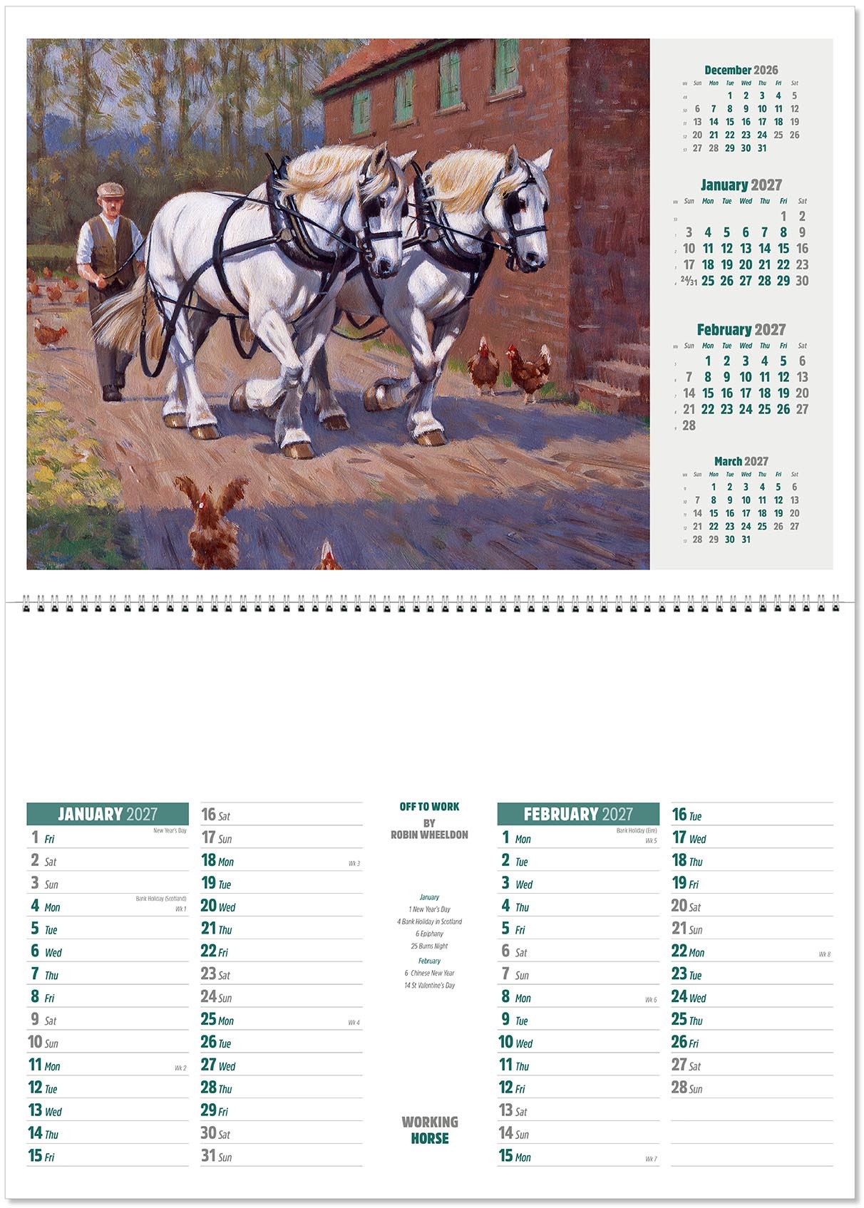 Working Horse Postage Saver Calendar