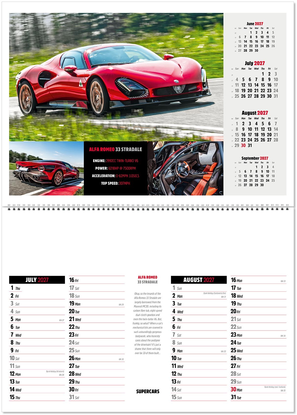 Supercars Postage Saver Calendar