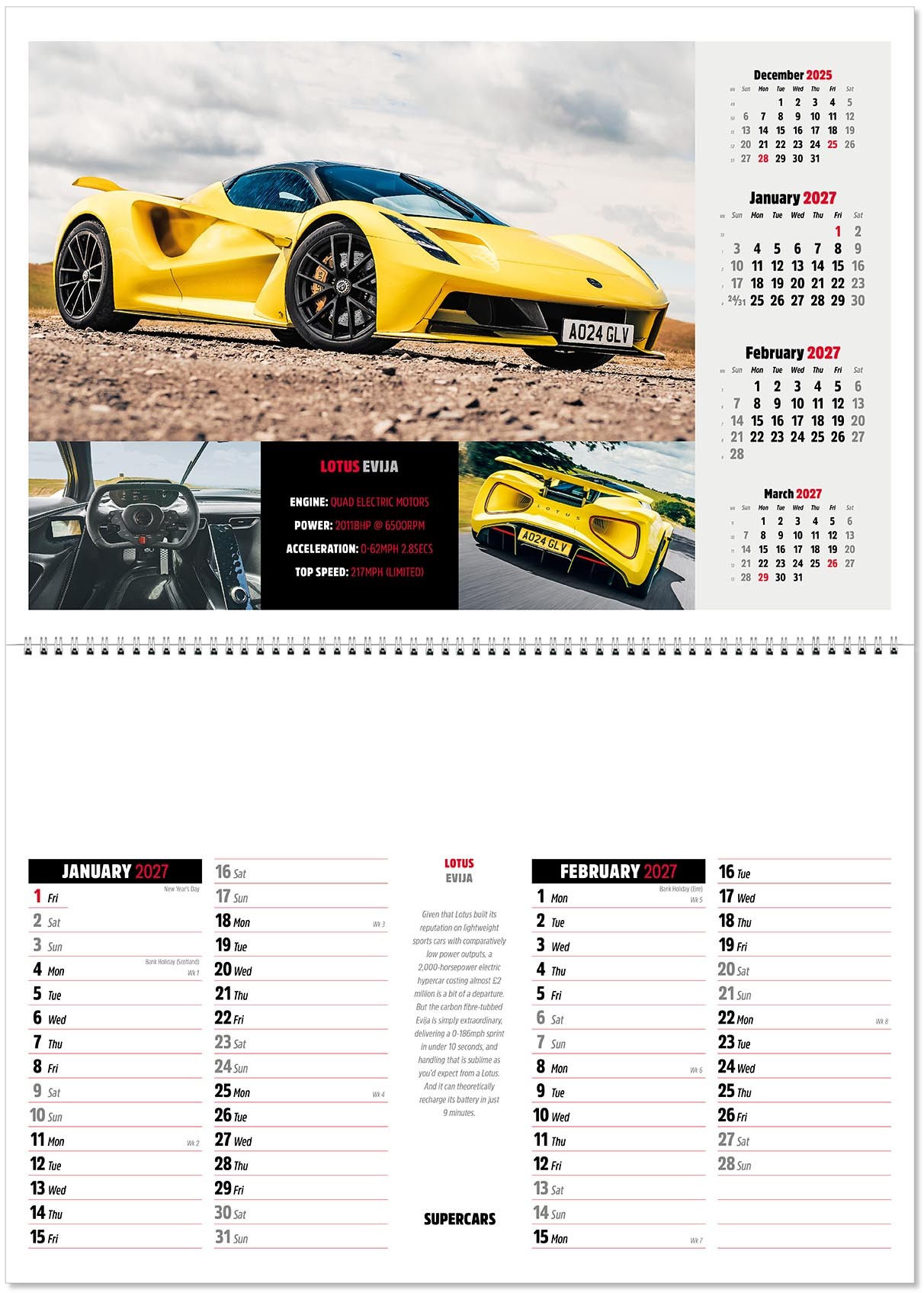 Supercars Postage Saver Calendar