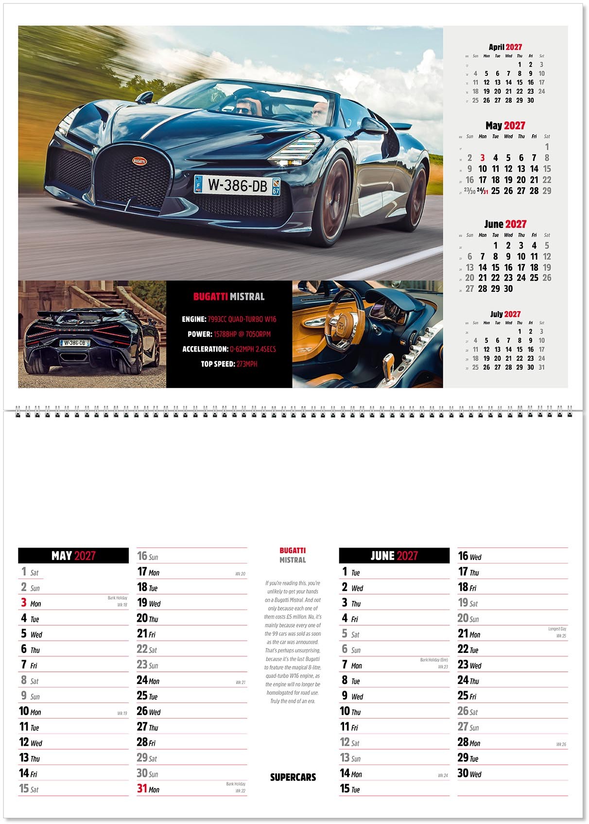 Supercars Postage Saver Calendar