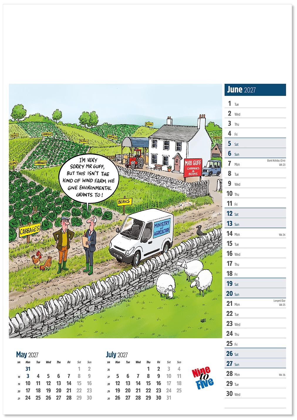 Nine to Five Calendar