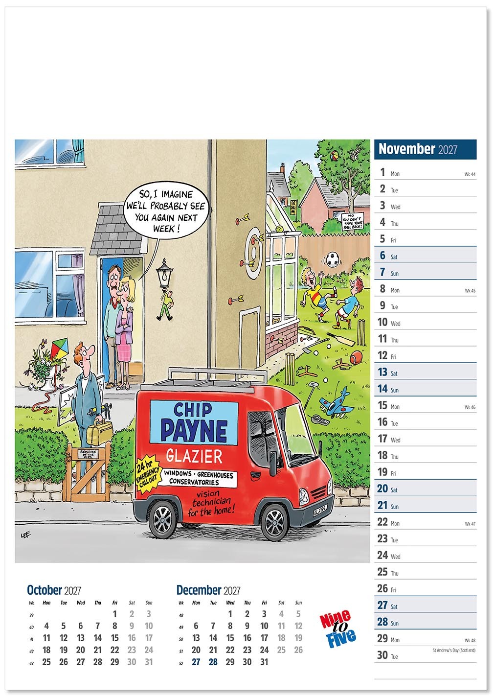 Nine to Five Calendar