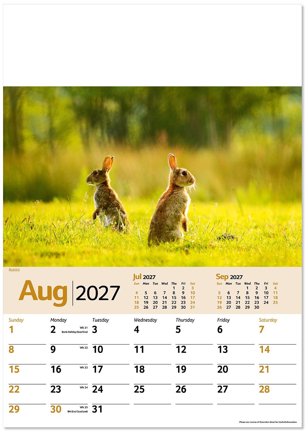 Wildlife Memo Calendar